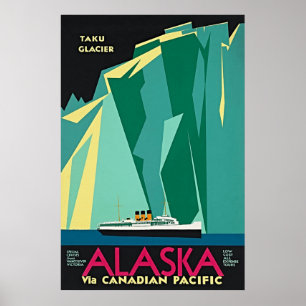 Póster Alaska vía Pacífico canadiense - Glaciar Taku
