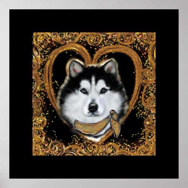 Póster Alaskan Malamute (Frente)