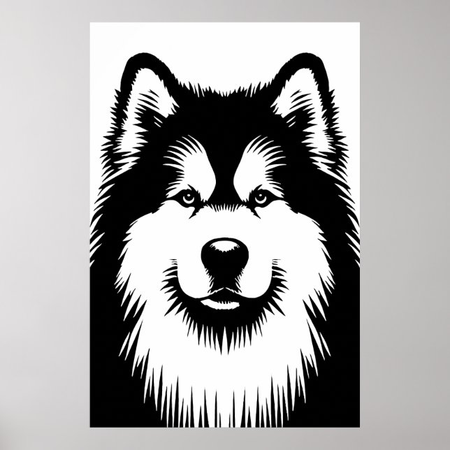 Póster Alaskan Malamute Chic & Stunning Pop Art Poster (Frente)