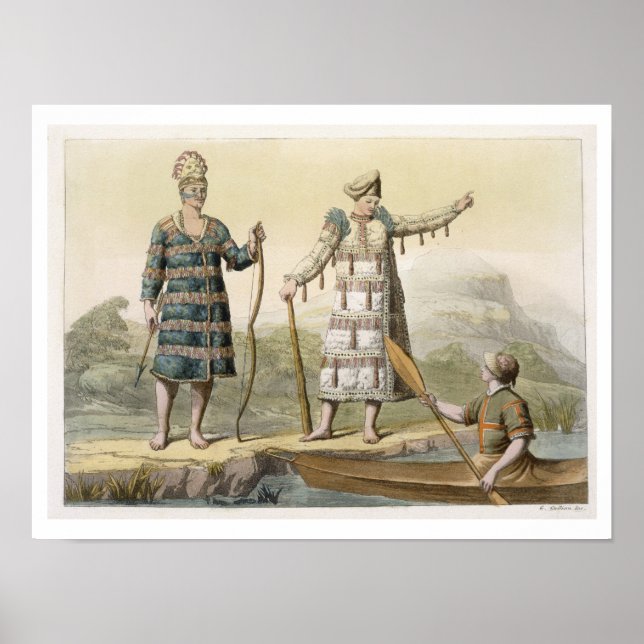 Póster Alaskan man and woman (colour engraving) (Frente)