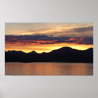 Póster Alaskan Sunset I Beautiful Alaska Photography