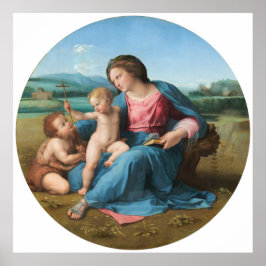Póster Alba Madonna Raphael Renaissance Antecedentes blan