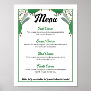 Póster Albahaca de hierbas timo cena fiesta menú de comid