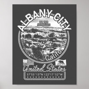 PÓSTER ALBANY CALIFORNIA VINTAGE - CITY OF ALBANY CA