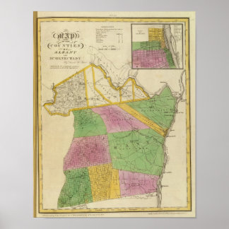Póster Albany, condados de Schenectady