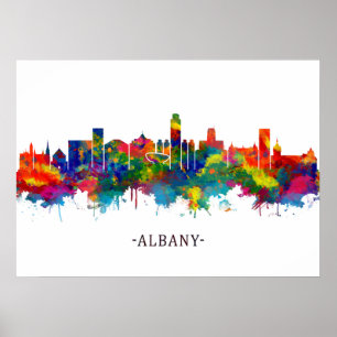 Póster Albany New York Skyline