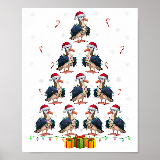 Póster Albatross Santa Hat Xmas enciende la Navidad de lo (Frente)