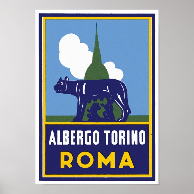 Póster Albergo Torino Roma (Frente)