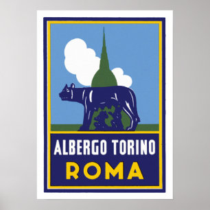 Póster Albergo Torino Roma