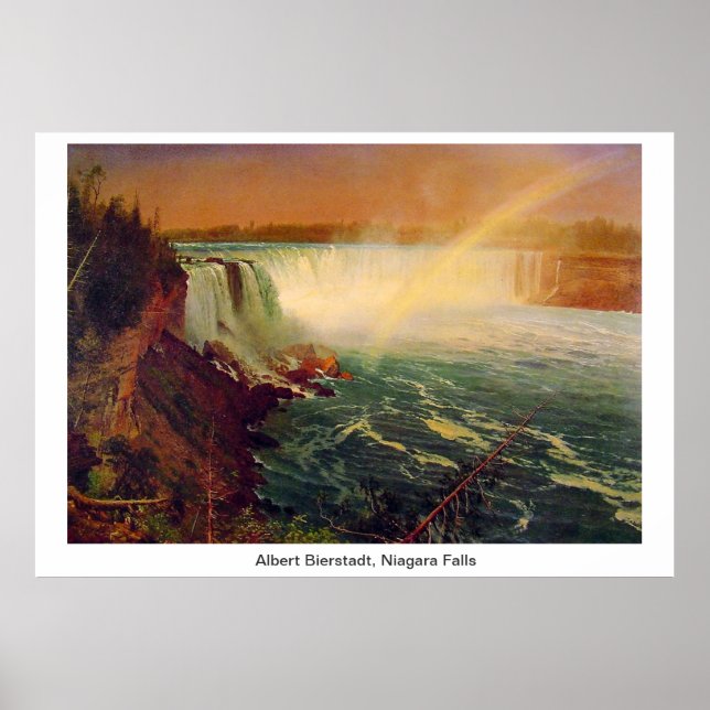 Póster Albert Bierstadt, Cataratas del Niágara. (Frente)