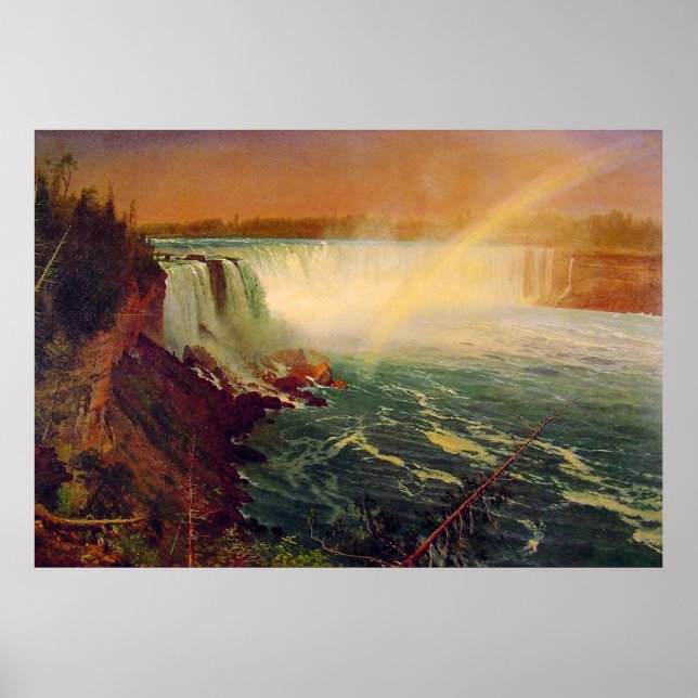 Póster Albert Bierstadt, Cataratas del Niágara. (Frente)