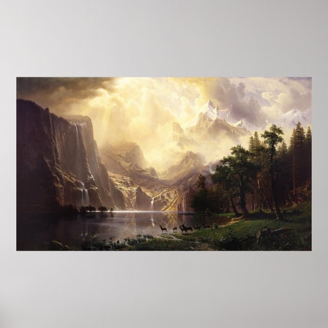 Póster Albert Bierstadt entre las montañas de Sierra Neva (Frente)