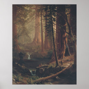 Póster Albert Bierstadt Giant Redwood Trees de California