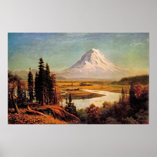 Póster Albert Bierstadt painting, Mount Rainier, (Frente)