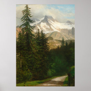 Póster Albert Bierstadt Pintando Nieve en el Alto País