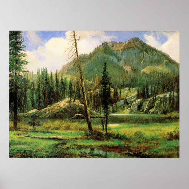 Póster Albert Bierstadt - Sierra Nevada Mountains, (Frente)