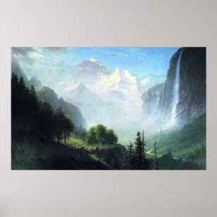 Póster Albert Bierstadt  staubbach falls near lauterbru
