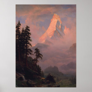 Póster Albert Bierstadt Sunrise on the Matterhorn
