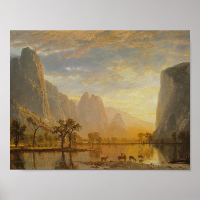 Póster Albert Bierstadt - Valle del Yosemite (Frente)