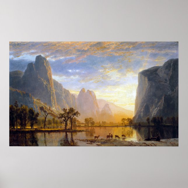 Póster Albert Bierstadt Valley de Yosemite (Frente)