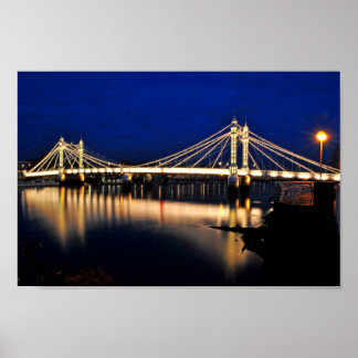 Póster Albert Bridge At Night West London