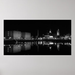 Póster Albert dock B&W