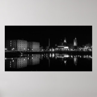 Póster Albert dock B&amp;W