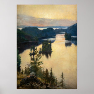 Póster Albert Edelfelt - Cresta de Kaukola al atardecer