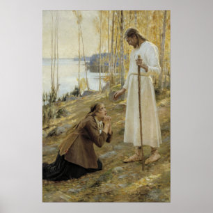Póster Albert Edelfelt - Cristo y María Magdalena