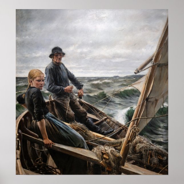Póster Albert Edelfelt - En Sea (Frente)