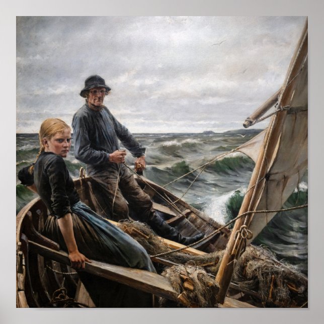 Póster Albert Edelfelt - En Sea (Frente)