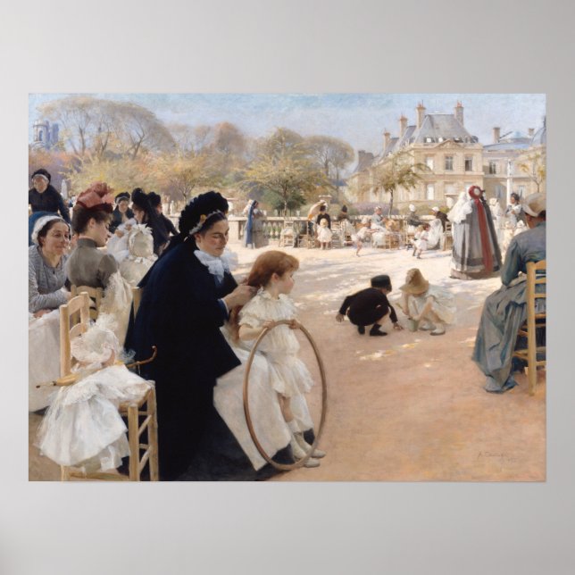 Póster Albert Edelfelt - Jardines de Luxemburgo, París (Frente)
