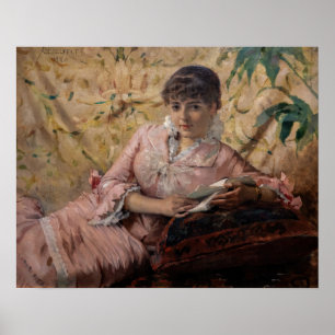 Póster Albert Edelfelt - La parisina leyendo