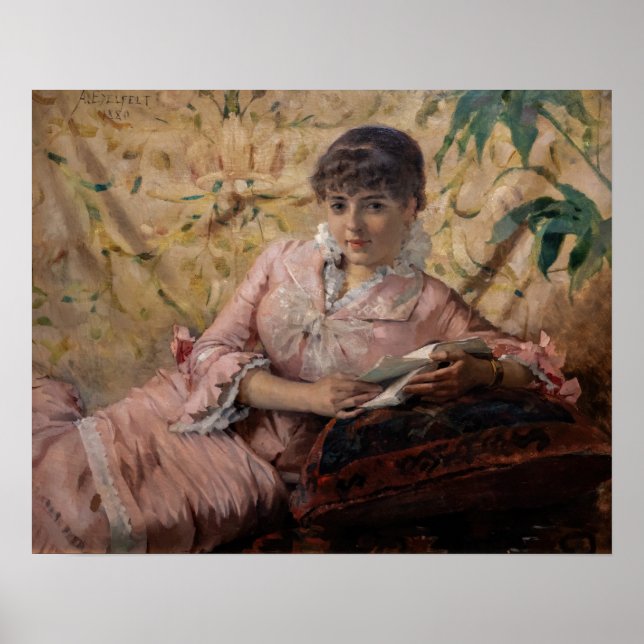 Póster Albert Edelfelt - La parisina leyendo (Frente)