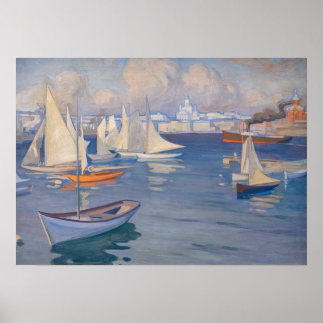 Póster Albert Edelfelt - Puerto de Helsinki (Frente)