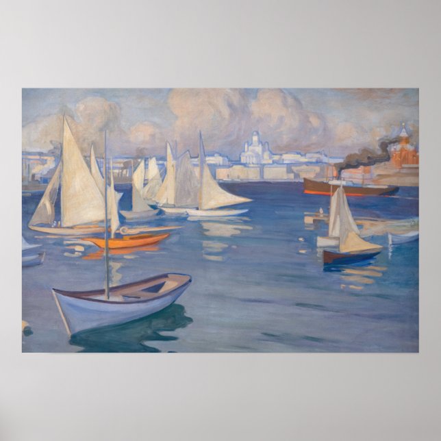 Póster Albert Edelfelt - Puerto de Helsinki (Frente)