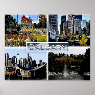 Póster Alberta - Canadá - Mosaico -