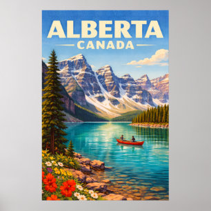 Póster Alberta Canadá Rocosas Canadienses Viajes Antiguos