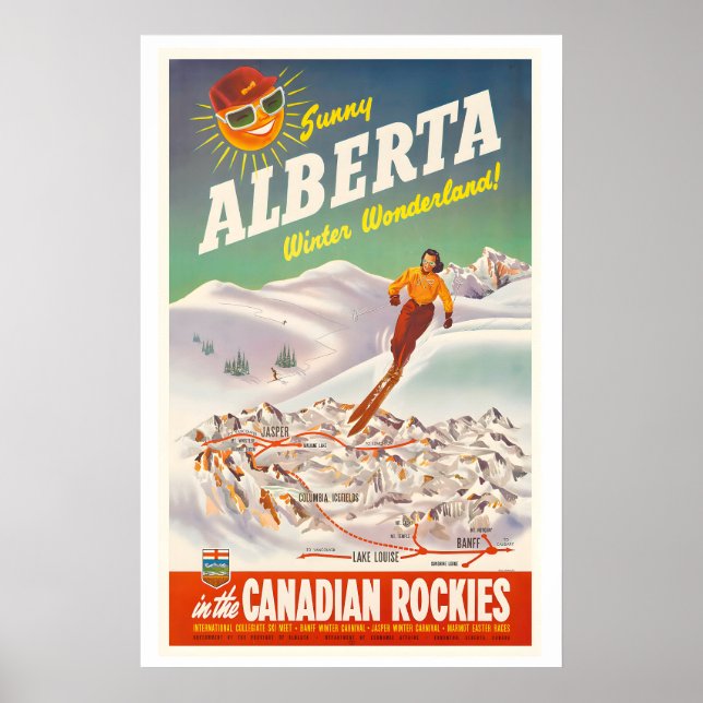 Póster Alberta soleada Invierno mágico en lo Canadiense (Frente)