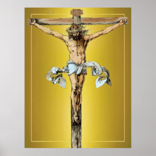 Póster Albrecht Dürer 1505 Cristo en la Cruz Tarjeta Post
