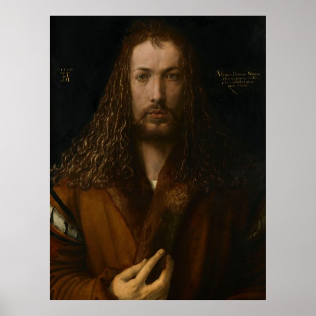 Póster Albrecht Dürer - autorretrato, 1500 (Frente)