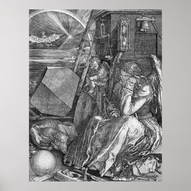 Póster Albrecht Durer Melencolia I (Frente)
