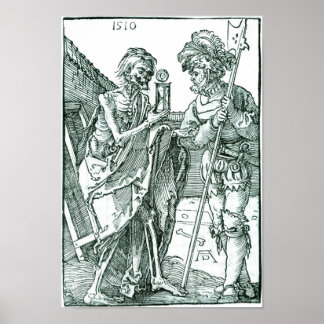 Póster Albrecht Dürer - Muerte y el Landsknecht