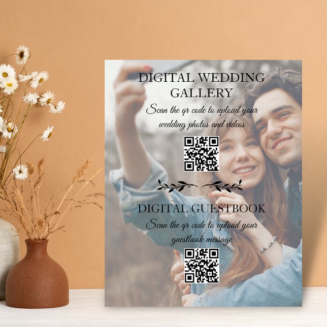 Póster álbum de boda digital y foto de código qr de guest (Subido por el creador)