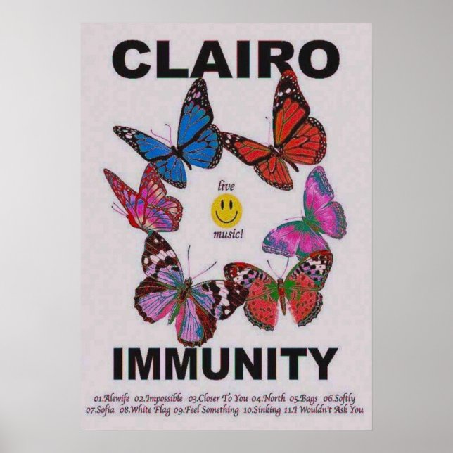 Póster Álbum de inmunidad de Clairo (Frente)