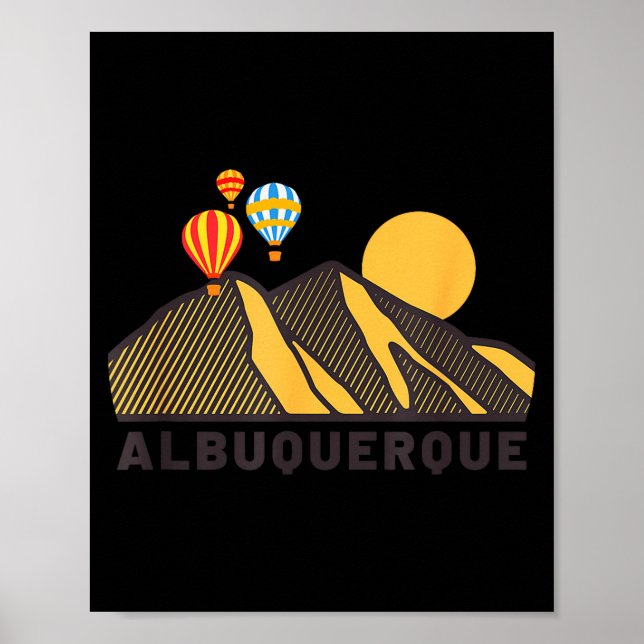 Póster Albuquerque Balloon Festival New Mexico Mountains  (Frente)