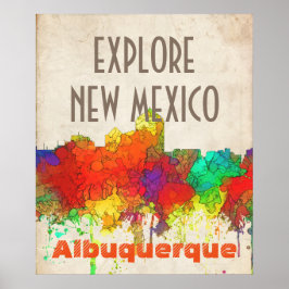 Póster Albuquerque New Mexico Skyline-SG