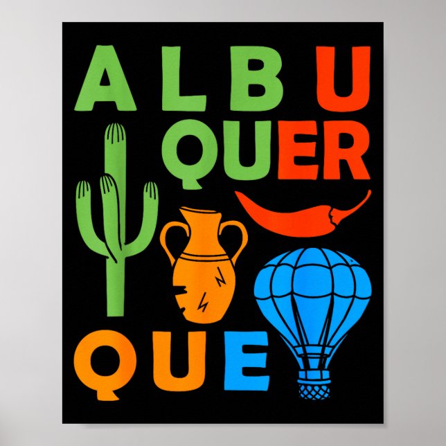 Póster Albuquerque New Mexico Souvenir Men Petroglyph Alb (Frente)