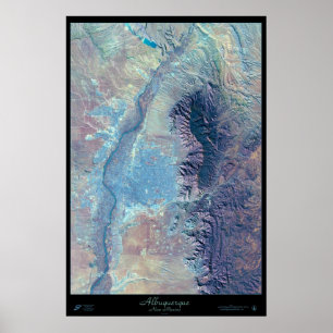 Póster Albuquerque, poster satelital de Nuevo México