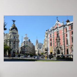 Póster Alcala y Gran vía la calle, poster de Madrid